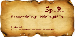 Szeverényi Mátyás névjegykártya