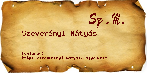 Szeverényi Mátyás névjegykártya